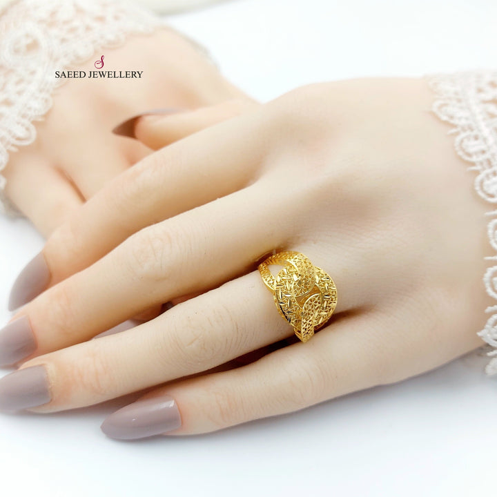 Engraved Ring Made of 21K Gold by Saeed Jewelry 