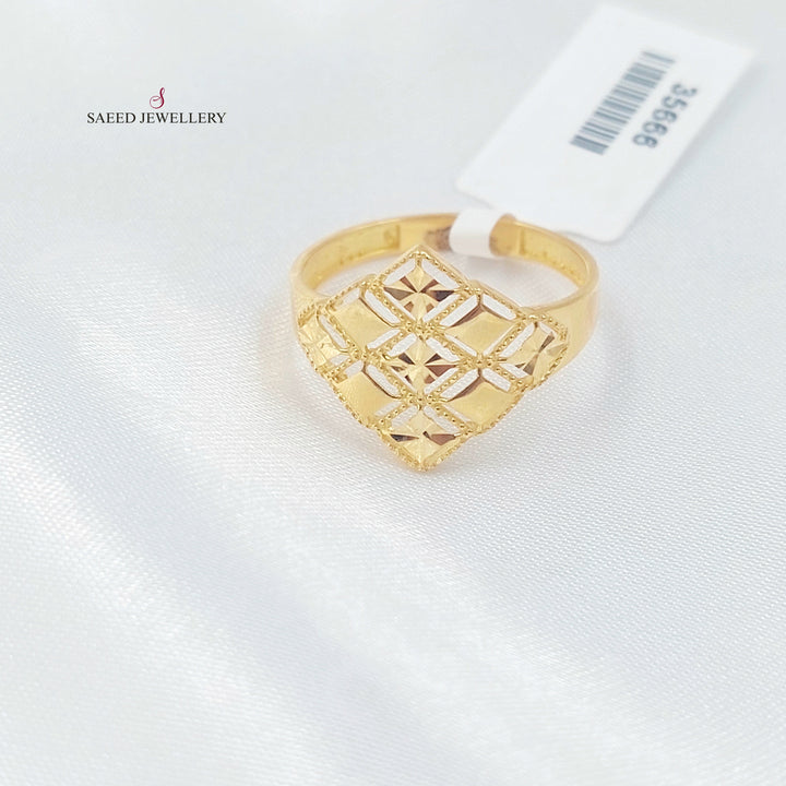 Engraved Ring Made of 21K Gold by Saeed Jewelry 