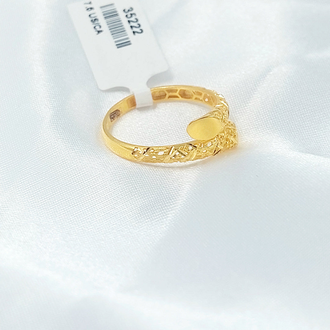 Engraved Ring Made of 21K Gold by Saeed Jewelry 