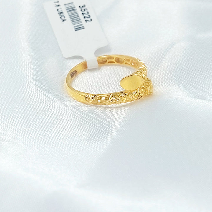 Engraved Ring Made of 21K Gold by Saeed Jewelry 