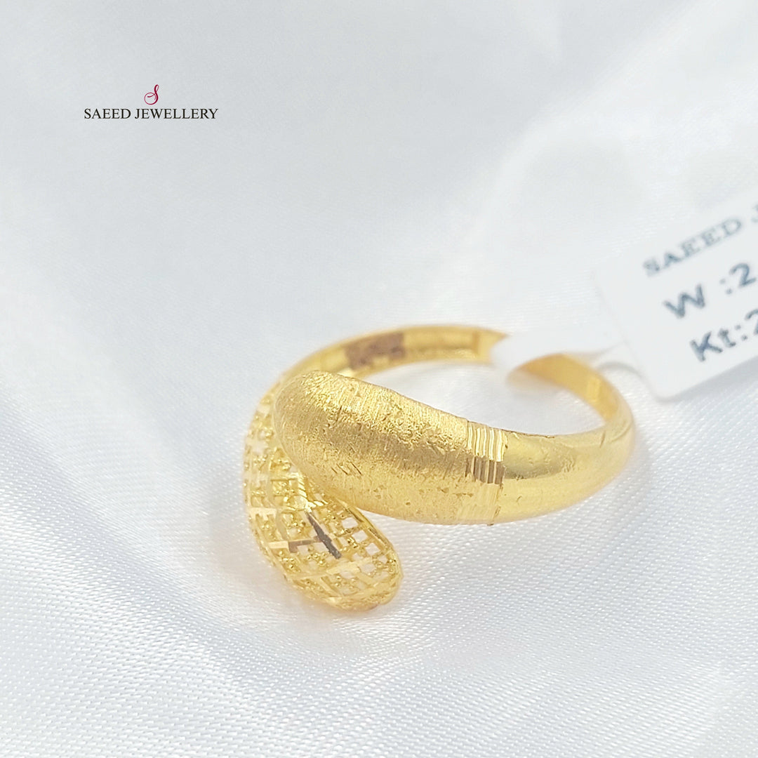 21K خاتم نقش-مجوهرات الشيخ سعيد-Saeed Jewelry 