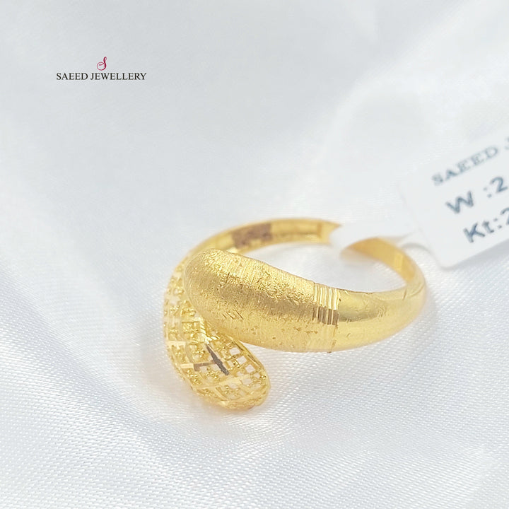 Engraved Ring Made of 21K Gold by Saeed Jewelry 