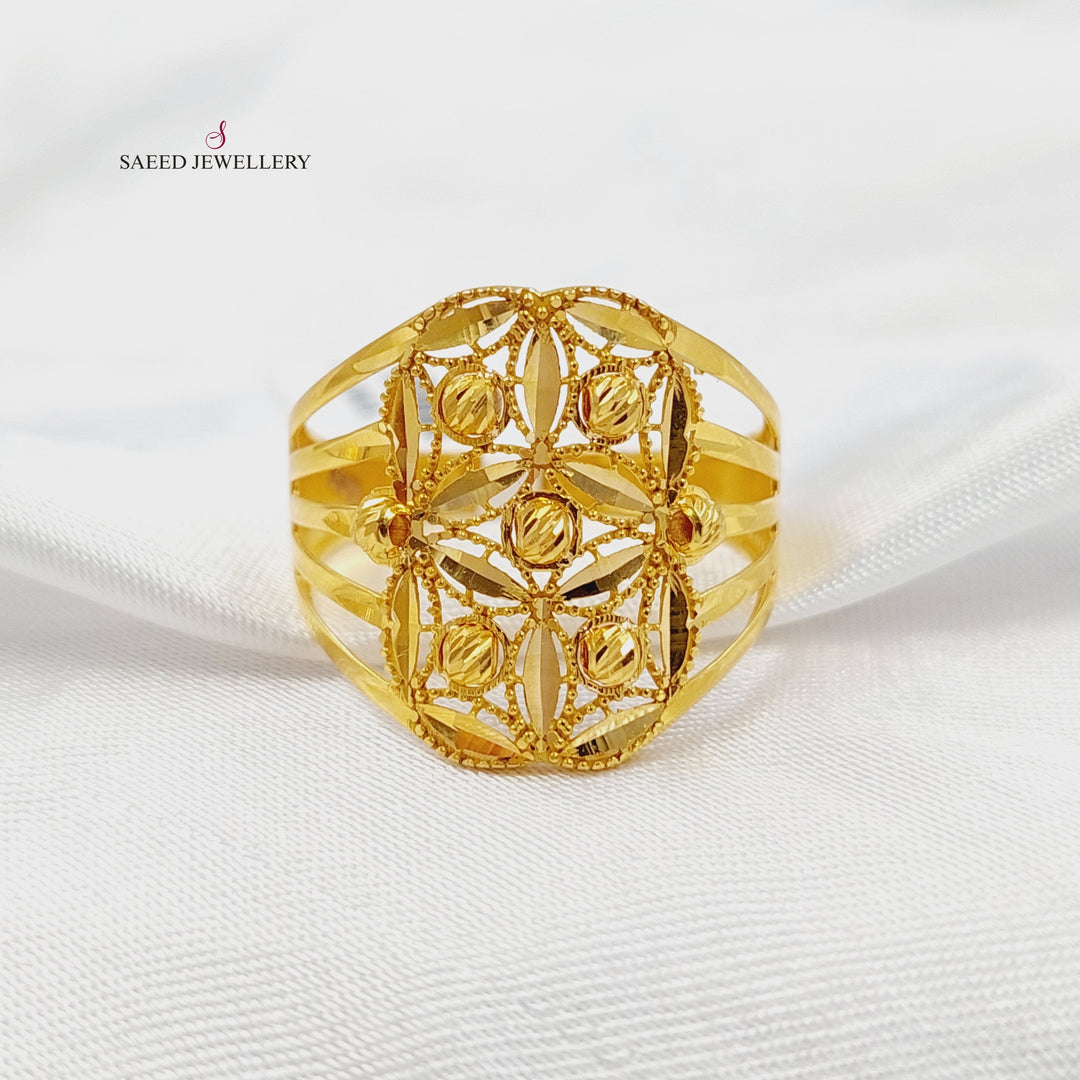 Engraved Ring Made of 21K Gold by Saeed Jewelry 