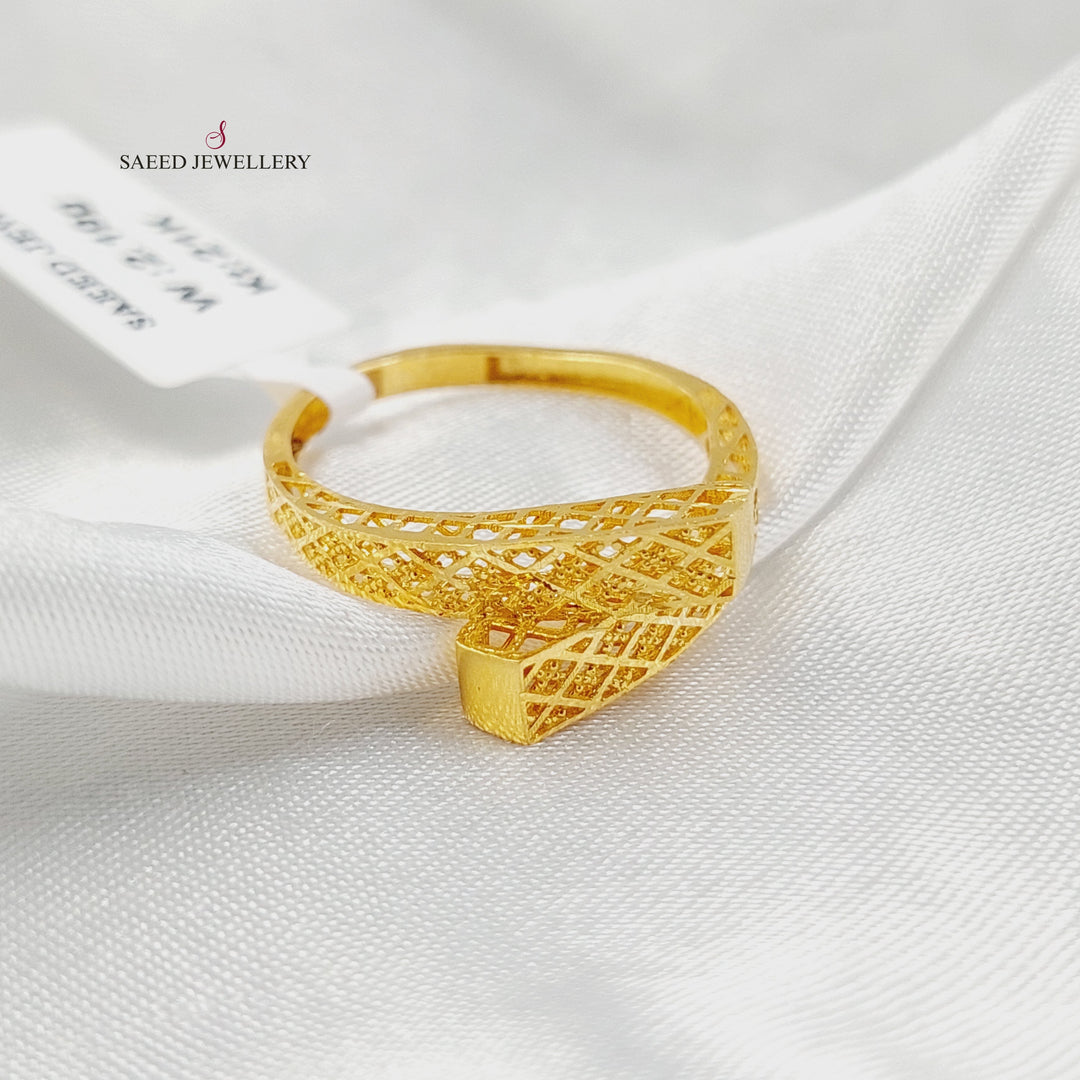 Engraved Ring Made of 21K Gold by Saeed Jewelry 