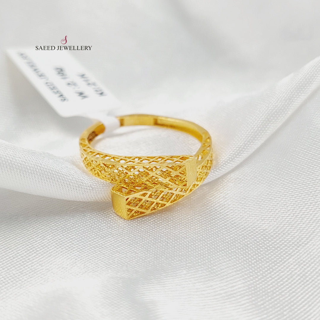 Engraved Ring Made of 21K Gold by Saeed Jewelry 