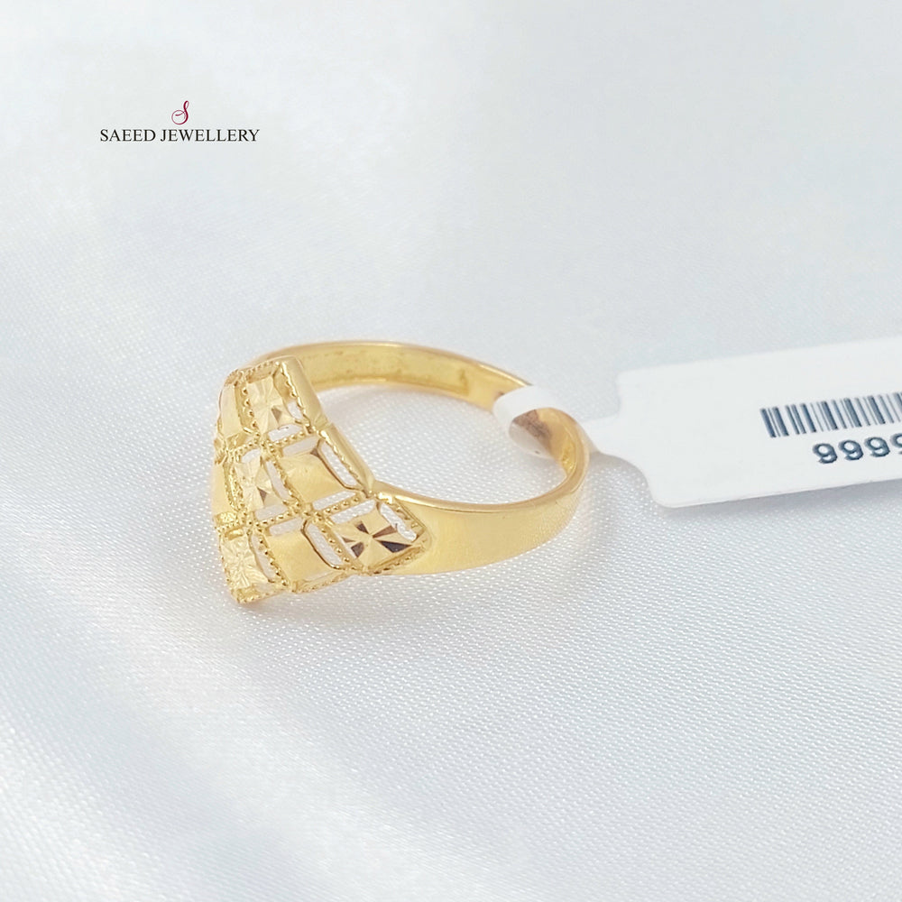 Engraved Ring Made of 21K Gold by Saeed Jewelry 