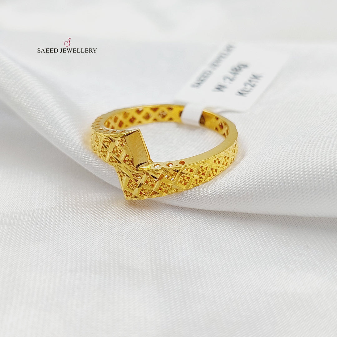 Engraved Ring Made of 21K Gold by Saeed Jewelry 