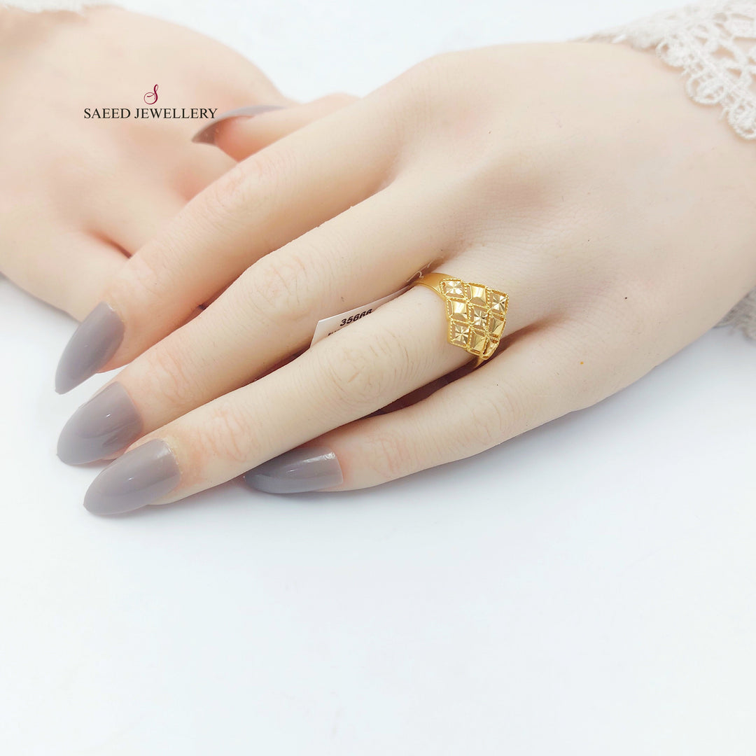 Engraved Ring Made of 21K Gold by Saeed Jewelry 