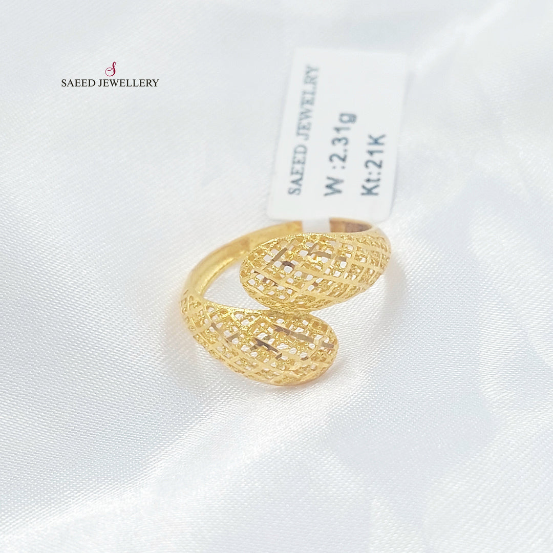 21K خاتم نقش-مجوهرات الشيخ سعيد-Saeed Jewelry 