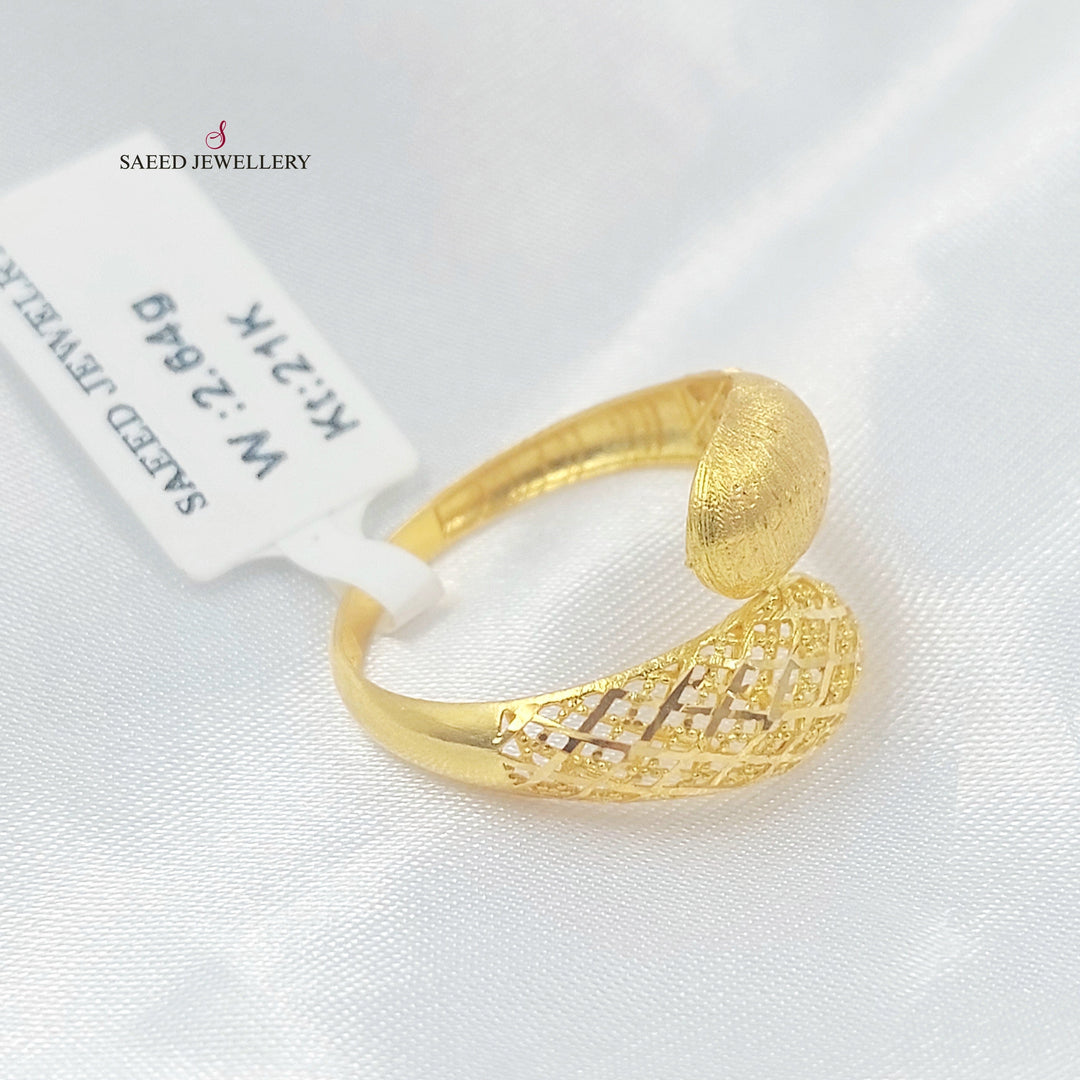 Engraved Ring Made of 21K Gold by Saeed Jewelry 