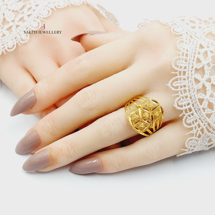 Engraved Ring Made of 21K Gold by Saeed Jewelry 