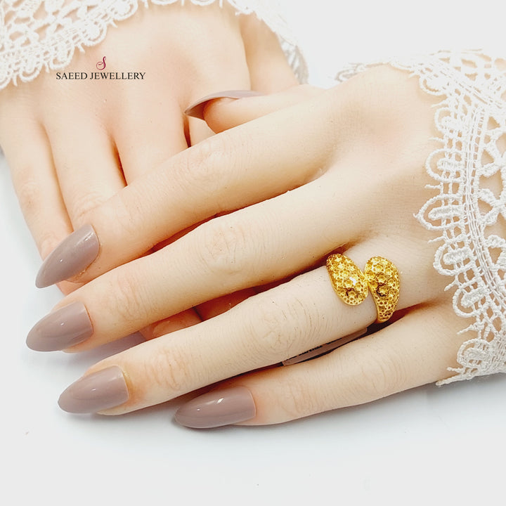 Engraved Ring Made of 21K Gold by Saeed Jewelry 