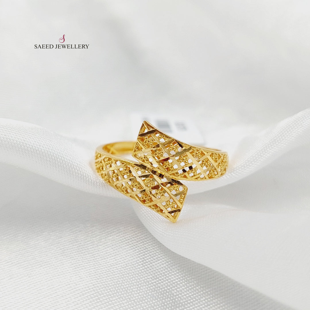 Engraved Ring Made of 21K Gold by Saeed Jewelry 