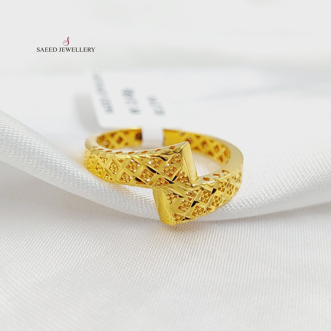 Engraved Ring Made of 21K Gold by Saeed Jewelry 