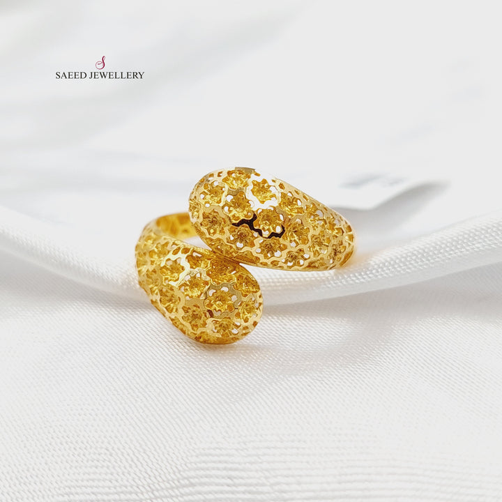 Engraved Ring Made of 21K Gold by Saeed Jewelry 