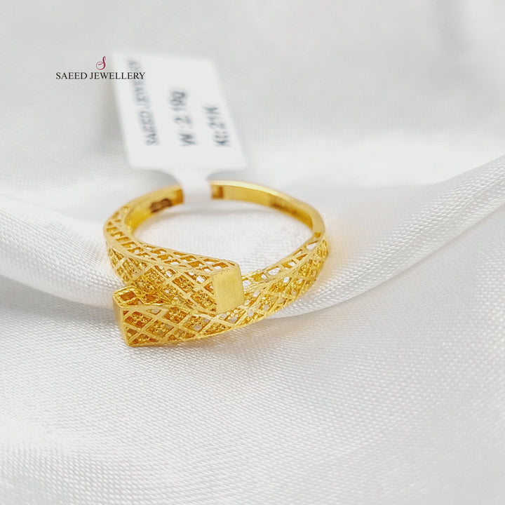 Engraved Ring Made of 21K Gold by Saeed Jewelry 