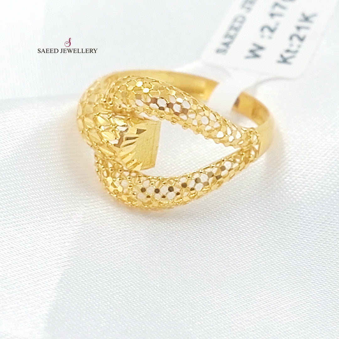 Engraved Ring Made of 21K Gold by Saeed Jewelry 