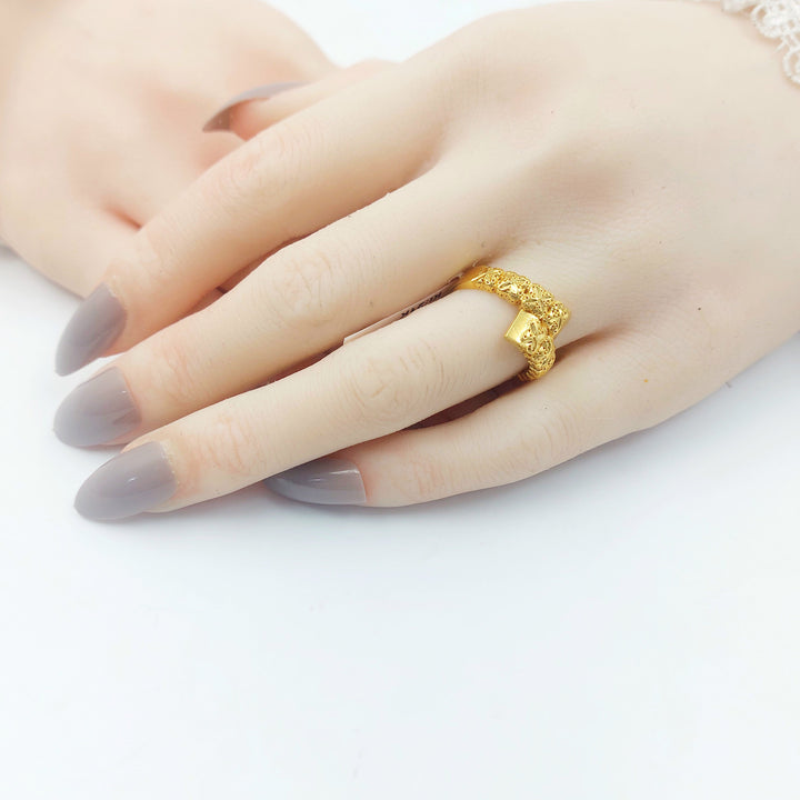 Engraved Ring Made of 21K Gold by Saeed Jewelry 