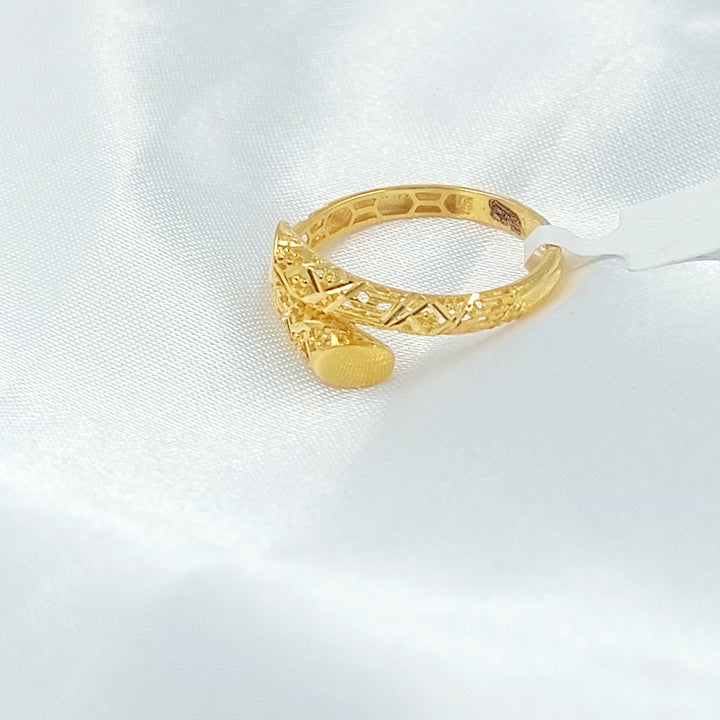 Deluxe Engraved Ring Made of 21K Gold by Saeed Jewelry 