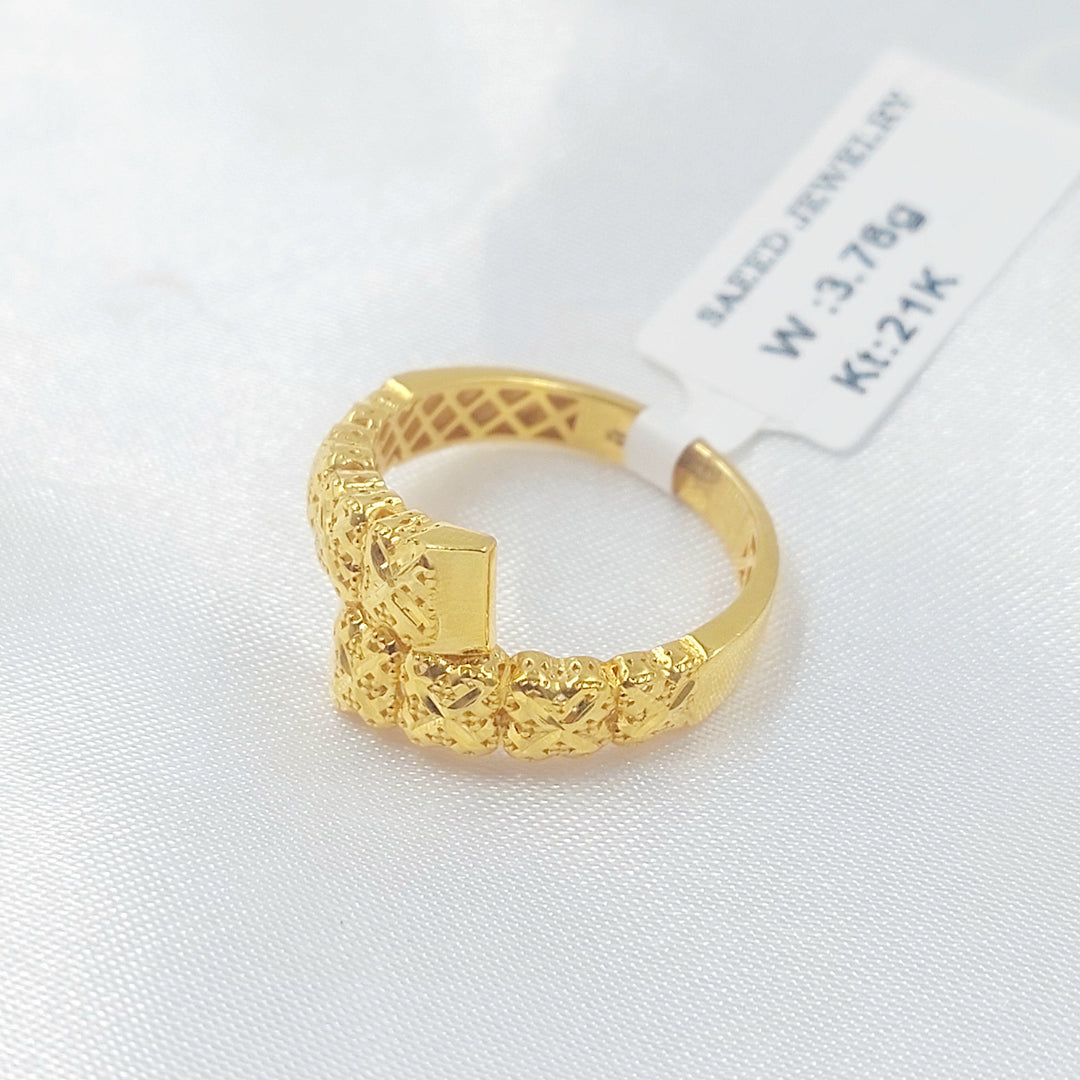 Engraved Ring Made of 21K Gold by Saeed Jewelry 