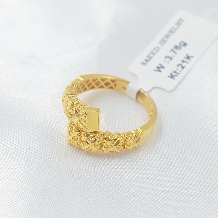 Engraved Ring Made of 21K Gold by Saeed Jewelry 