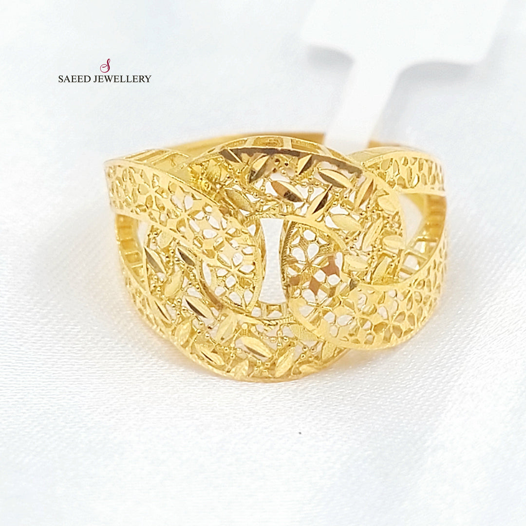 Engraved Ring Made of 21K Gold by Saeed Jewelry 