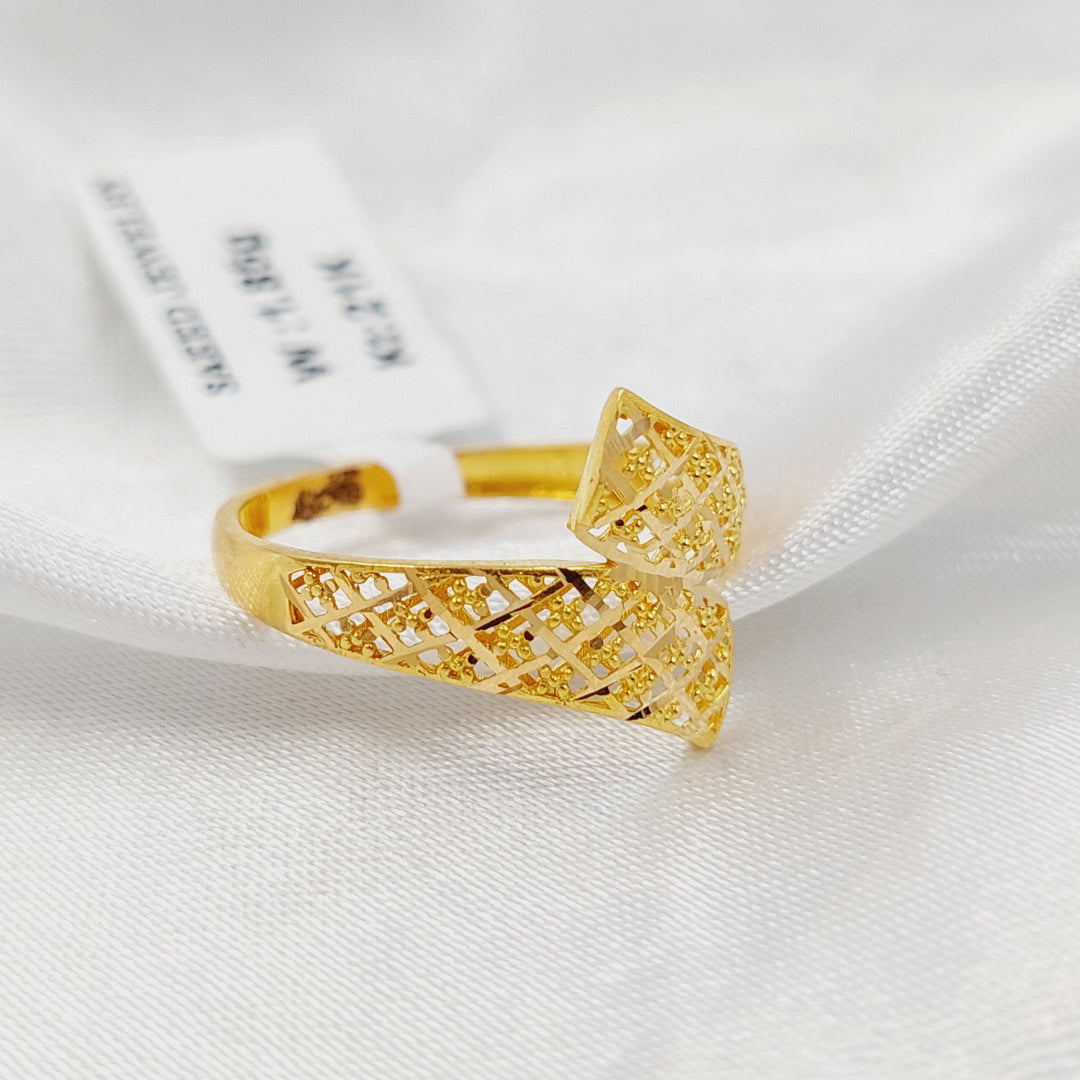 21K خاتم نقش-مجوهرات الشيخ سعيد-Saeed Jewelry 