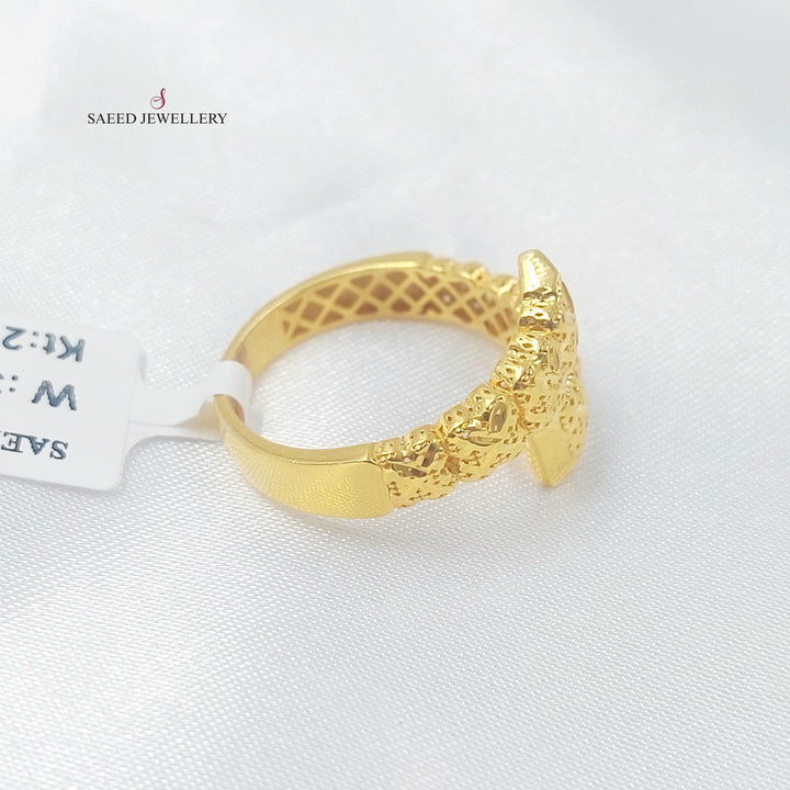 Engraved Ring Made of 21K Gold by Saeed Jewelry 