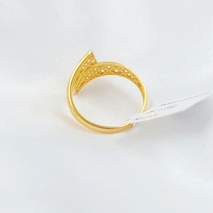 21K خاتم نقش-مجوهرات الشيخ سعيد-Saeed Jewelry 