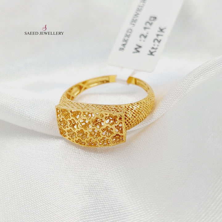 Engraved Ring Made of 21K Gold by Saeed Jewelry 