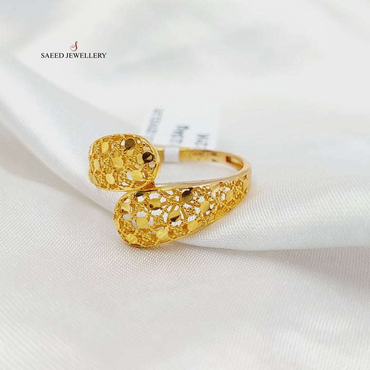 21K Gold Engraved Ring by Saeed Jewelry - Image 3