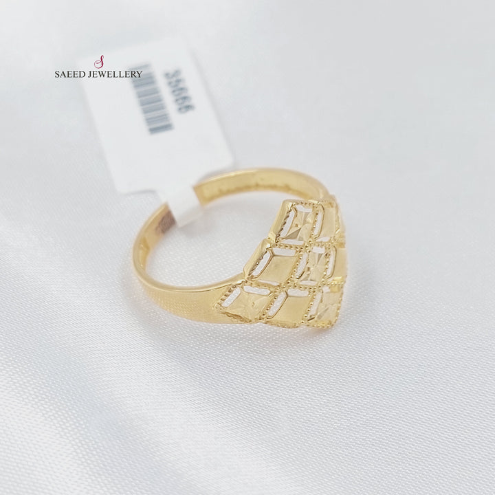 Engraved Ring Made of 21K Gold by Saeed Jewelry 