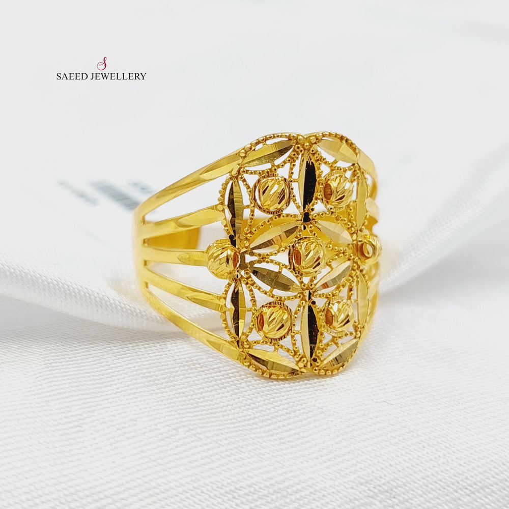 Engraved Ring Made of 21K Gold by Saeed Jewelry 