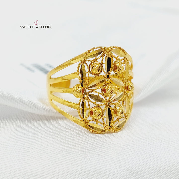 Engraved Ring Made of 21K Gold by Saeed Jewelry 