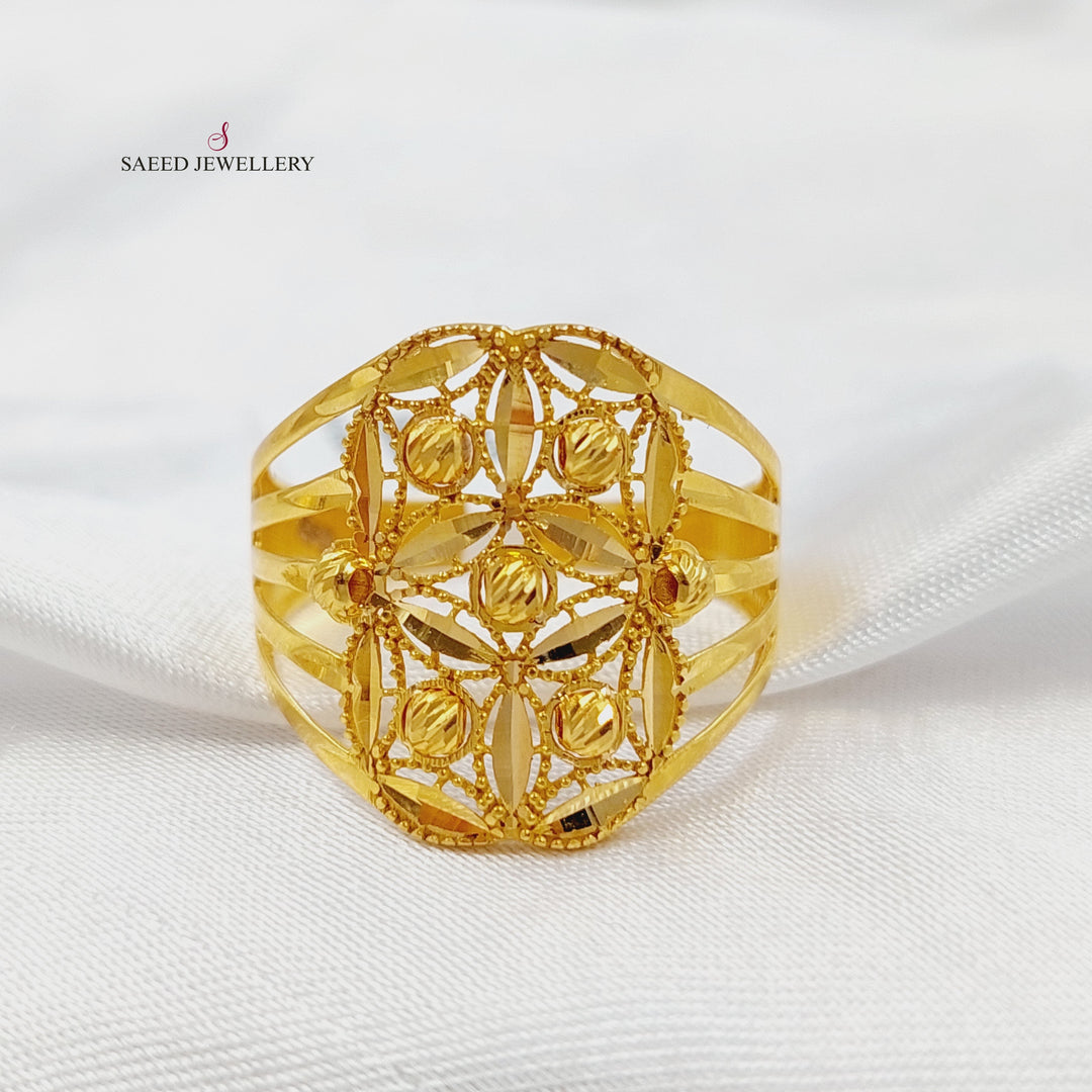 Engraved Ring Made of 21K Gold by Saeed Jewelry 