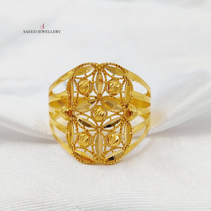Engraved Ring Made of 21K Gold by Saeed Jewelry 