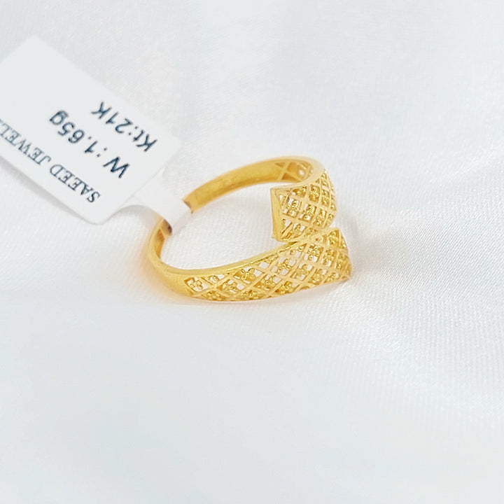 21K خاتم نقش-مجوهرات الشيخ سعيد-Saeed Jewelry 