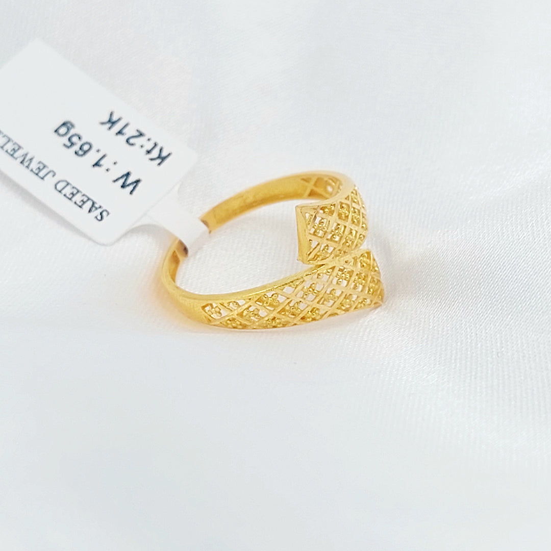 21K خاتم نقش-مجوهرات الشيخ سعيد-Saeed Jewelry 