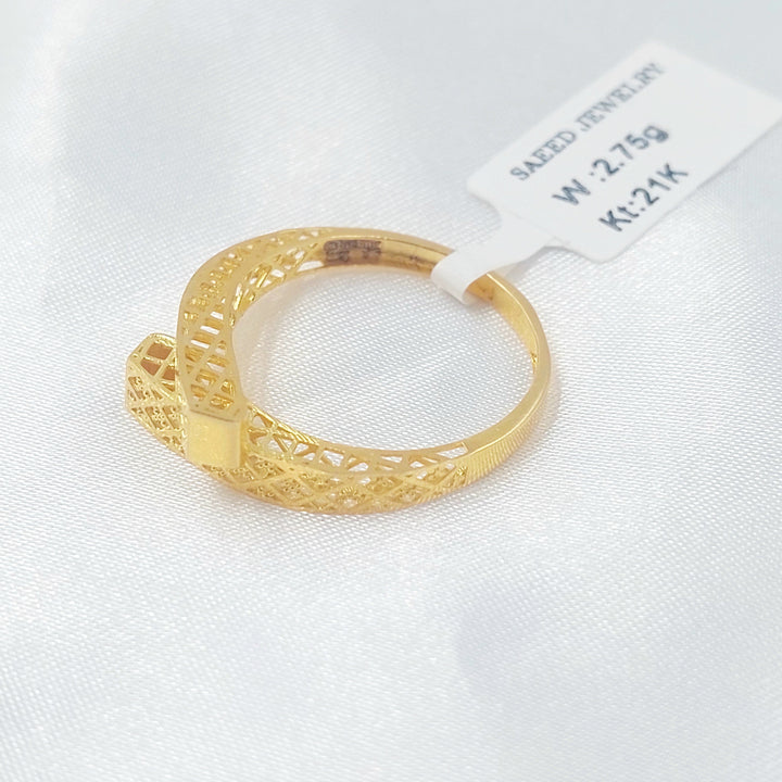 Engraved Ring Made of 21K Gold by Saeed Jewelry 