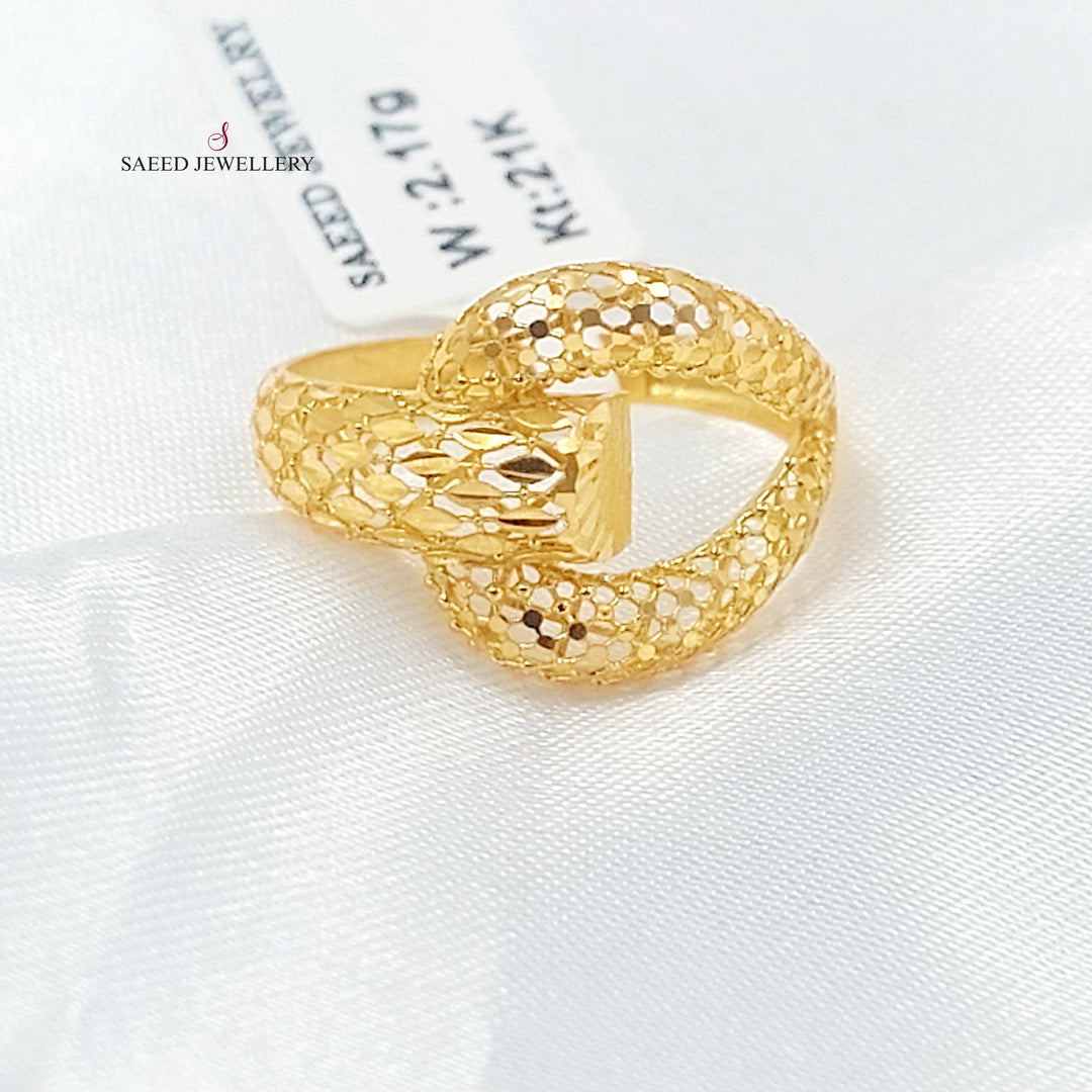 Engraved Ring Made of 21K Gold by Saeed Jewelry 