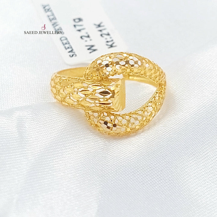 Engraved Ring Made of 21K Gold by Saeed Jewelry 