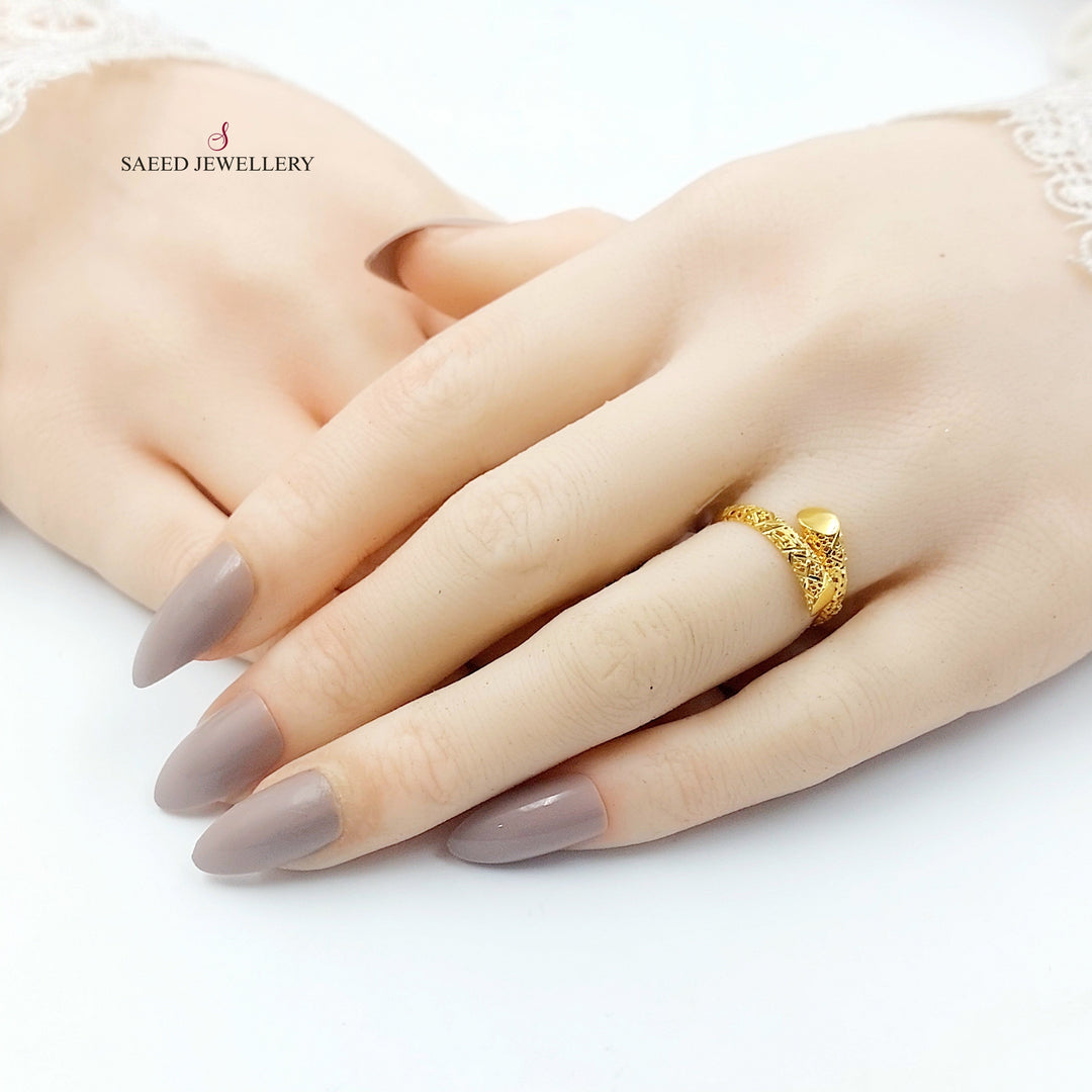 Engraved Ring Made of 21K Gold by Saeed Jewelry 