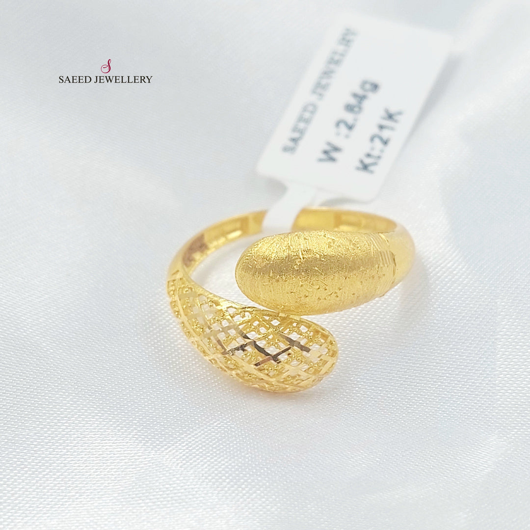 Engraved Ring Made of 21K Gold by Saeed Jewelry 