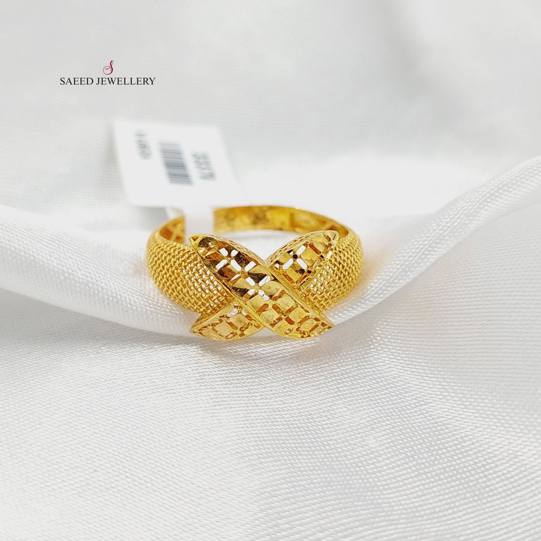 Engraved Ring Made of 21K Gold by Saeed Jewelry 