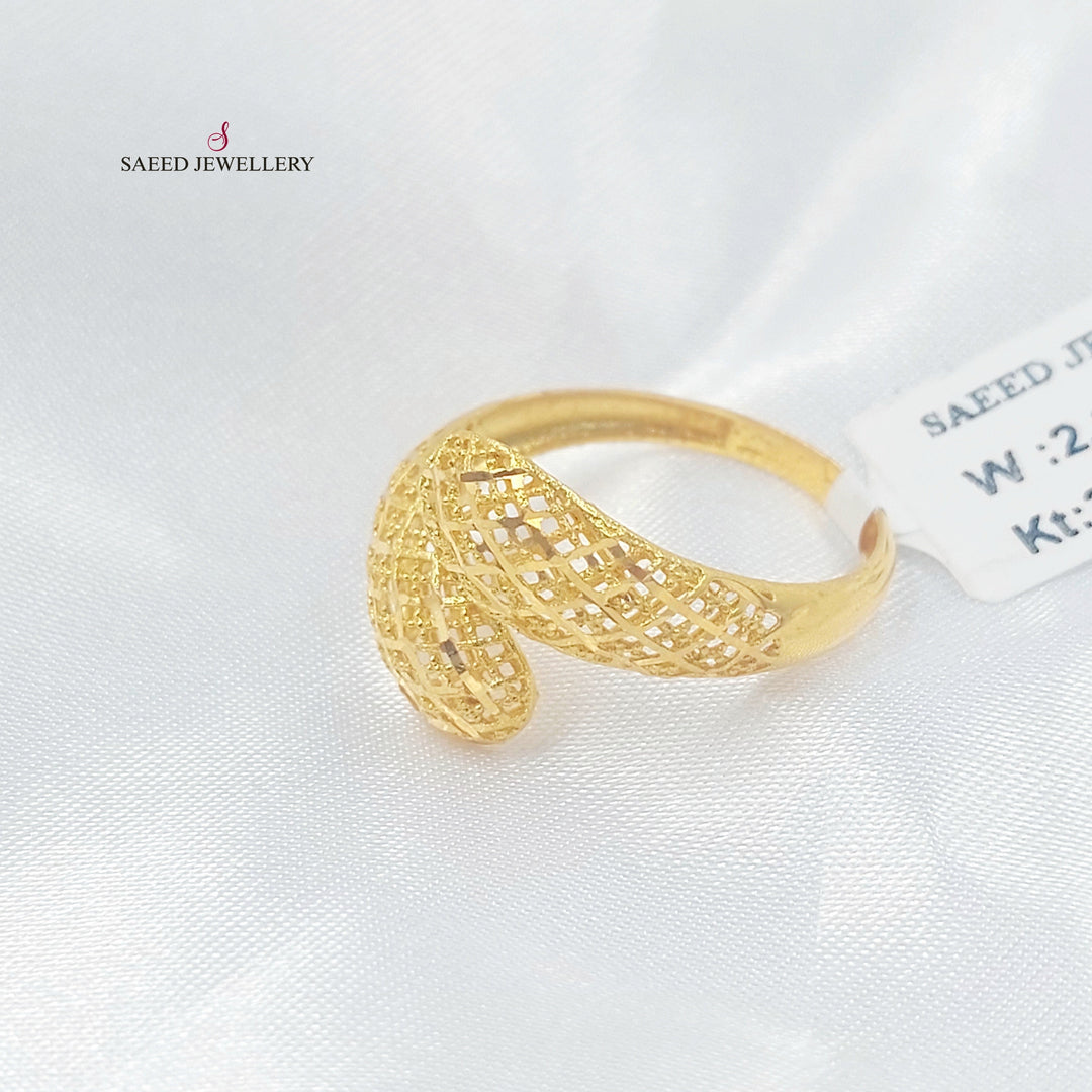 21K خاتم نقش-مجوهرات الشيخ سعيد-Saeed Jewelry 