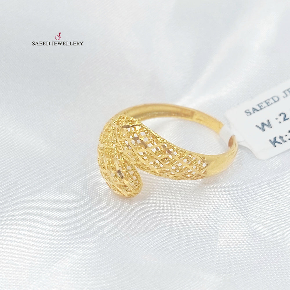Engraved Ring Made of 21K Gold by Saeed Jewelry 