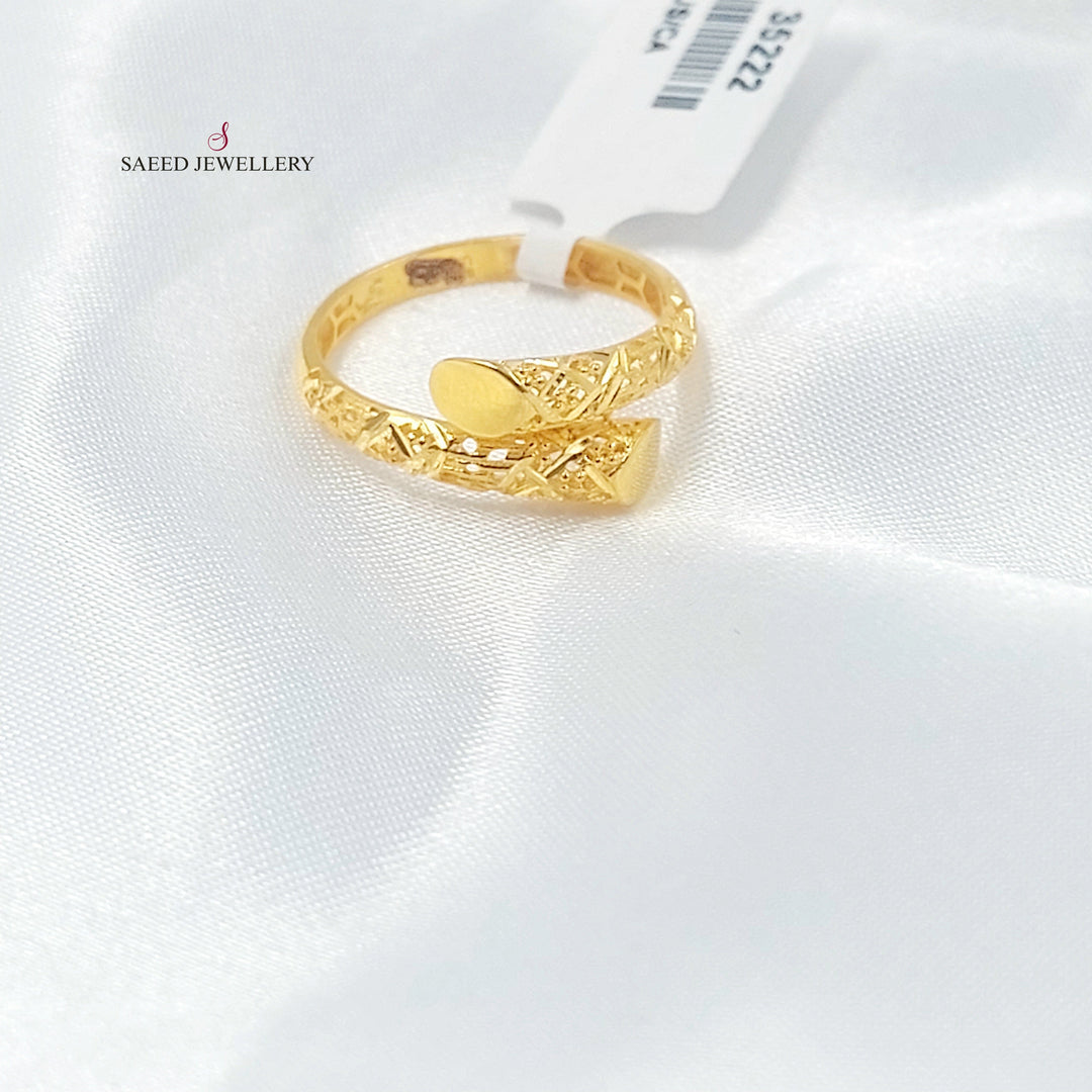 Engraved Ring Made of 21K Gold by Saeed Jewelry 