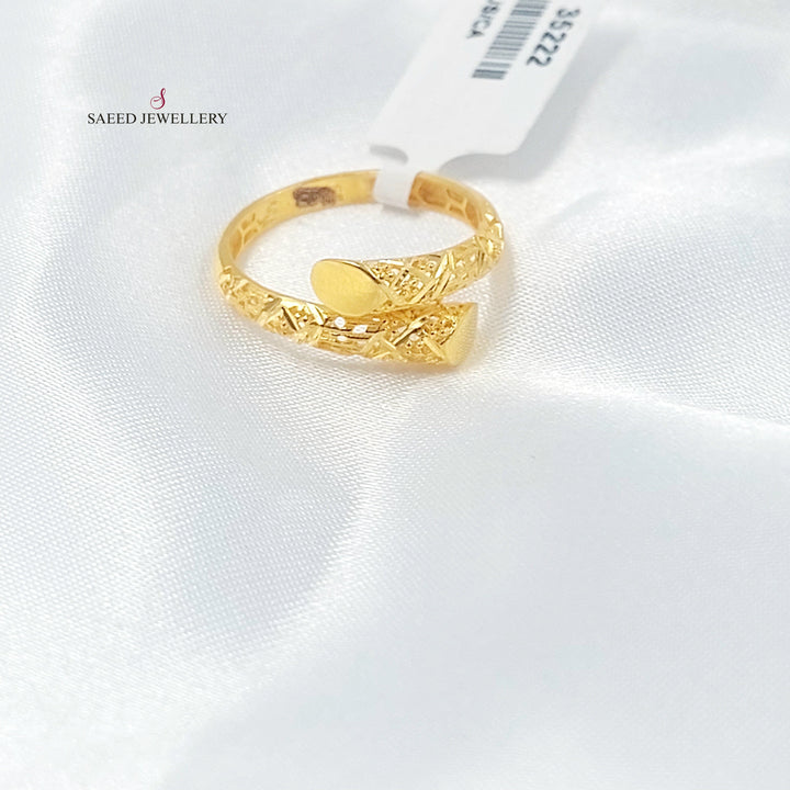 Engraved Ring Made of 21K Gold by Saeed Jewelry 