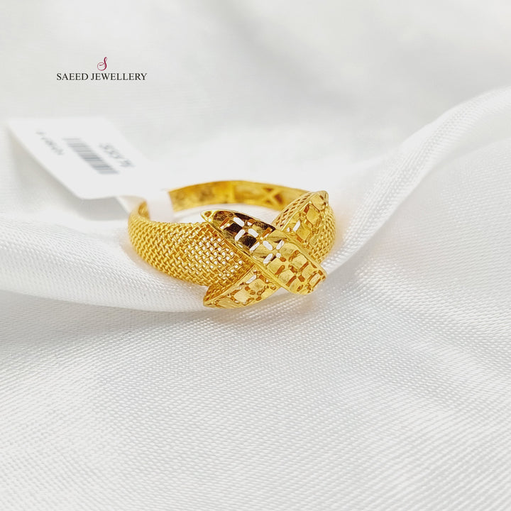 Engraved Ring Made of 21K Gold by Saeed Jewelry 