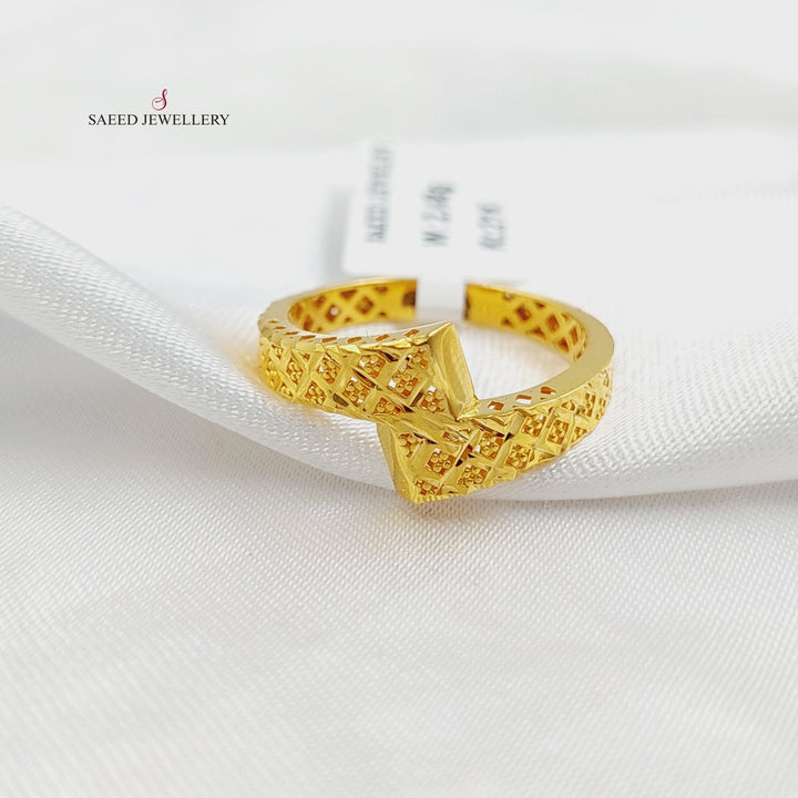 Engraved Ring Made of 21K Gold by Saeed Jewelry 